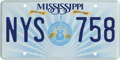MS license plate NYS758