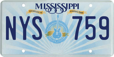 MS license plate NYS759