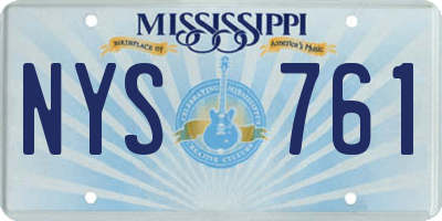MS license plate NYS761