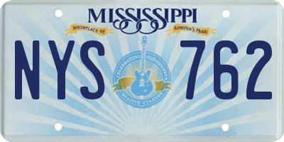 MS license plate NYS762