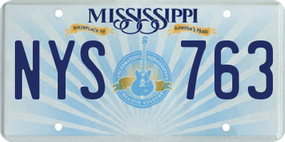MS license plate NYS763