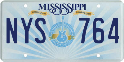 MS license plate NYS764