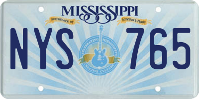 MS license plate NYS765