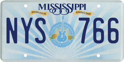 MS license plate NYS766