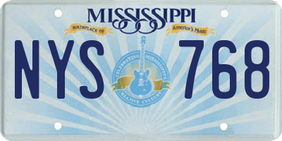 MS license plate NYS768