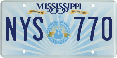 MS license plate NYS770
