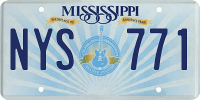 MS license plate NYS771