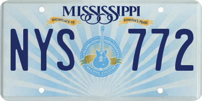 MS license plate NYS772