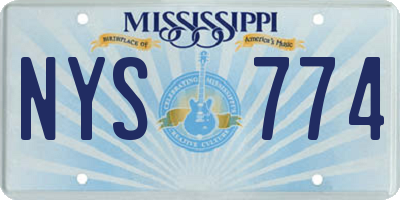 MS license plate NYS774