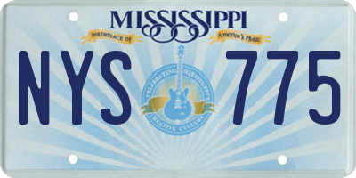 MS license plate NYS775