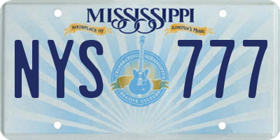 MS license plate NYS777