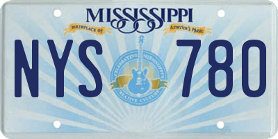 MS license plate NYS780