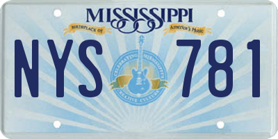 MS license plate NYS781
