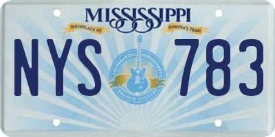 MS license plate NYS783