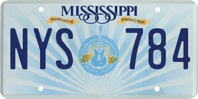 MS license plate NYS784