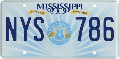 MS license plate NYS786