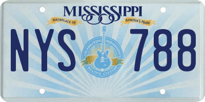 MS license plate NYS788