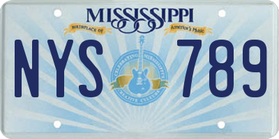 MS license plate NYS789