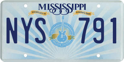MS license plate NYS791