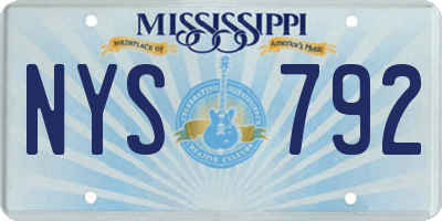 MS license plate NYS792