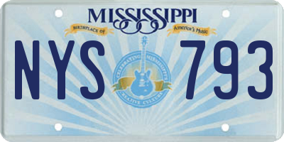 MS license plate NYS793