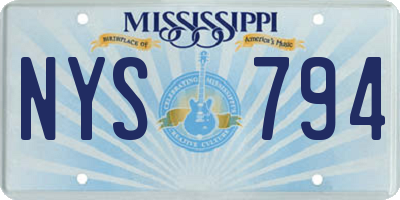 MS license plate NYS794