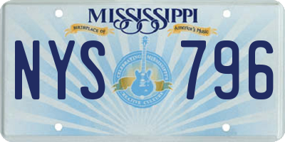 MS license plate NYS796