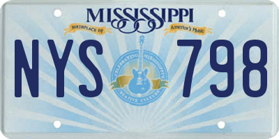 MS license plate NYS798