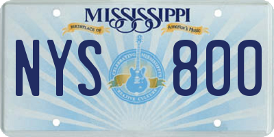 MS license plate NYS800
