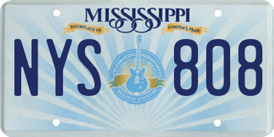 MS license plate NYS808