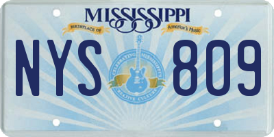 MS license plate NYS809