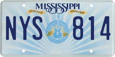 MS license plate NYS814
