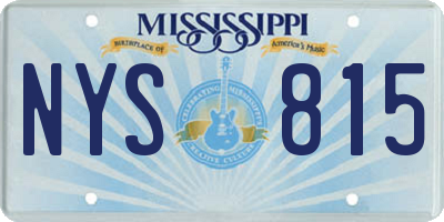 MS license plate NYS815