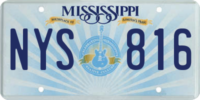 MS license plate NYS816