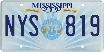 MS license plate NYS819