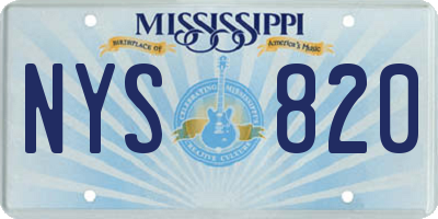 MS license plate NYS820
