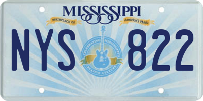 MS license plate NYS822