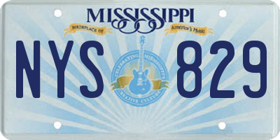 MS license plate NYS829