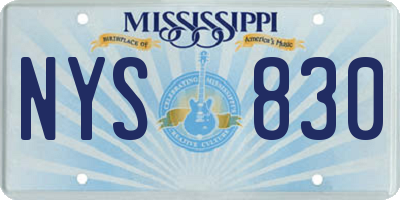 MS license plate NYS830