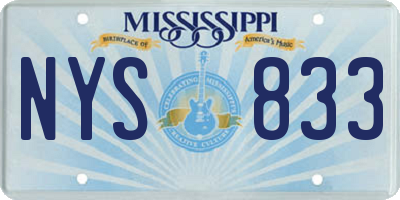 MS license plate NYS833