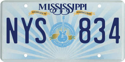 MS license plate NYS834