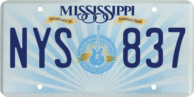 MS license plate NYS837