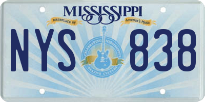MS license plate NYS838
