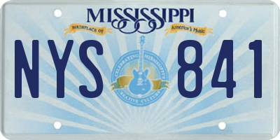 MS license plate NYS841