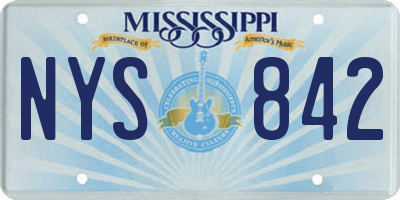 MS license plate NYS842
