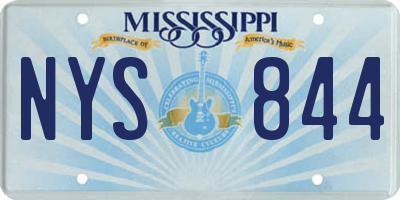 MS license plate NYS844