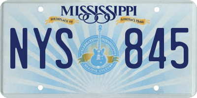 MS license plate NYS845