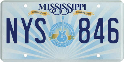 MS license plate NYS846