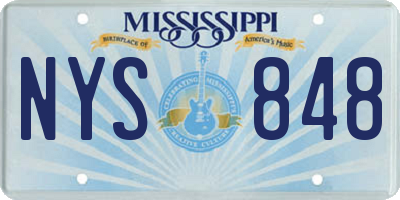 MS license plate NYS848