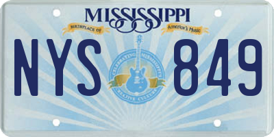 MS license plate NYS849